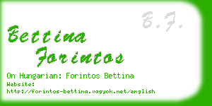 bettina forintos business card